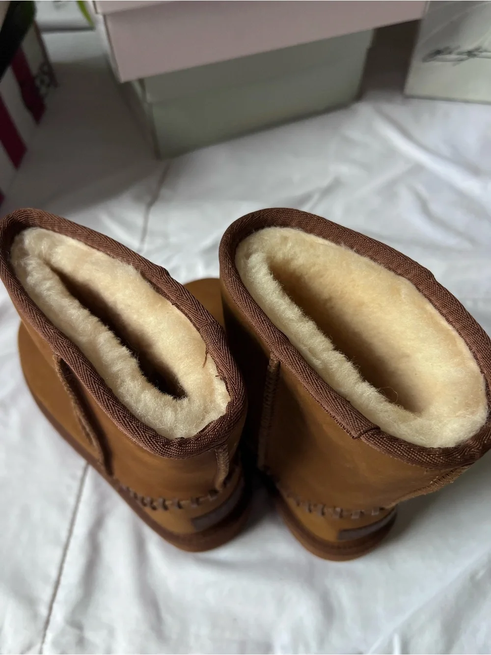 UGGS Chestnut Cozy Winter Boots with Stitch Detail
